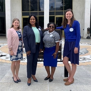 Samantha Harvey, Tiffany Evans, Allison D. Peele, and Alison Van Nyhuis attend Graduate Education Day 2022.  