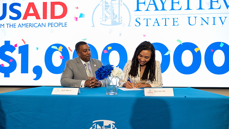 Chancellor Darrell T. Allison and Paloma Adams-Allen USAID FSU Event Photo