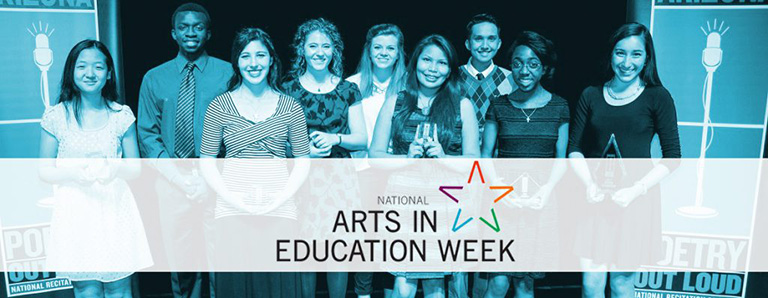 Students celebrating arts in education week